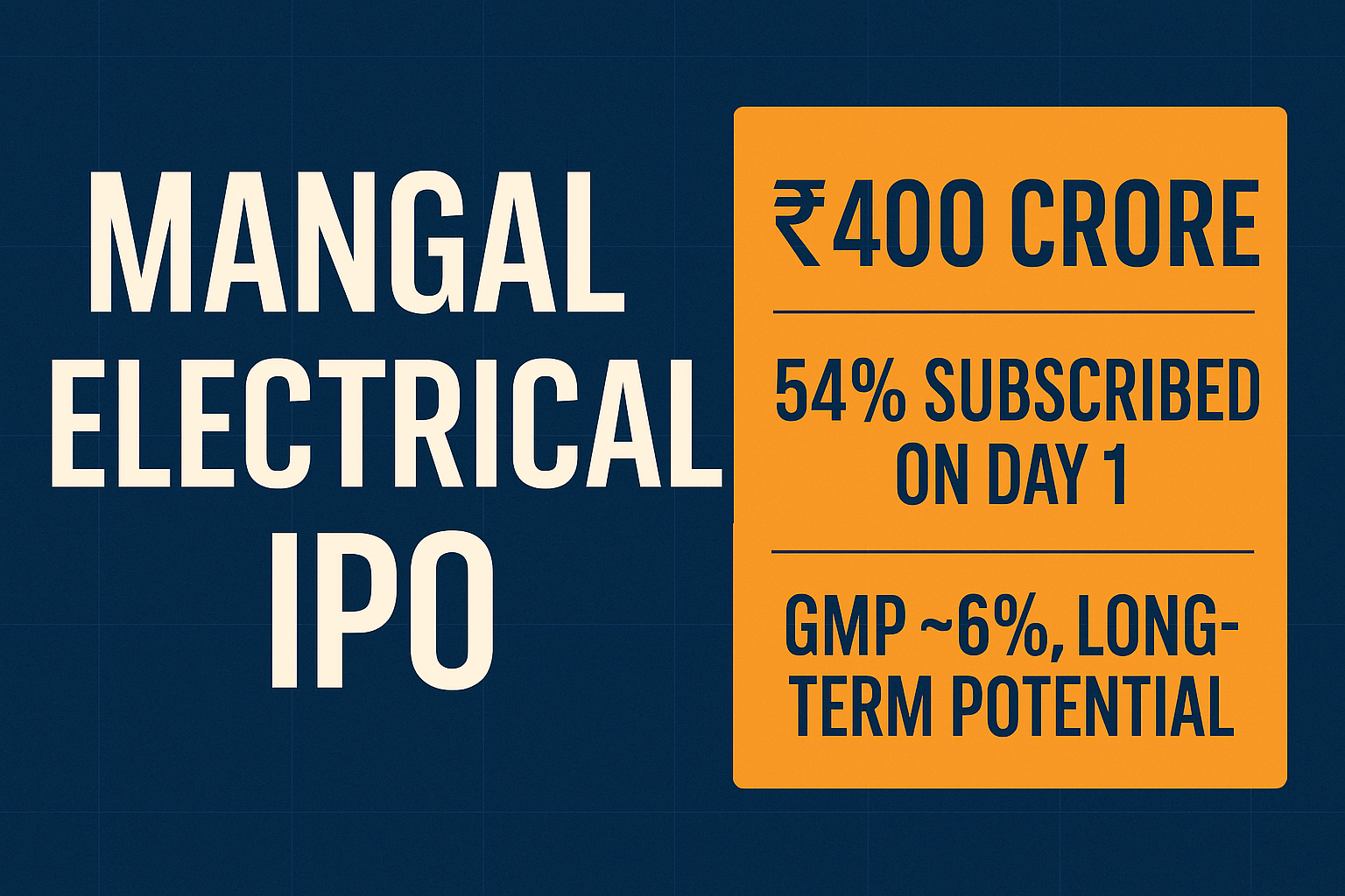 Mangal Electrical IPO: Powering India’s Grid Expansion with Strategic Growth