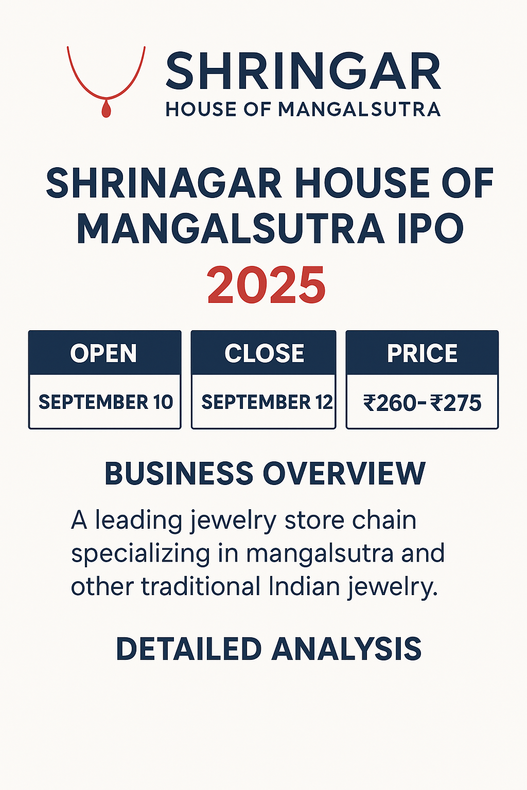 Shringar House of Mangalsutra IPO: Dates, Price, Business Overview &amp; Detailed Analysis 2025